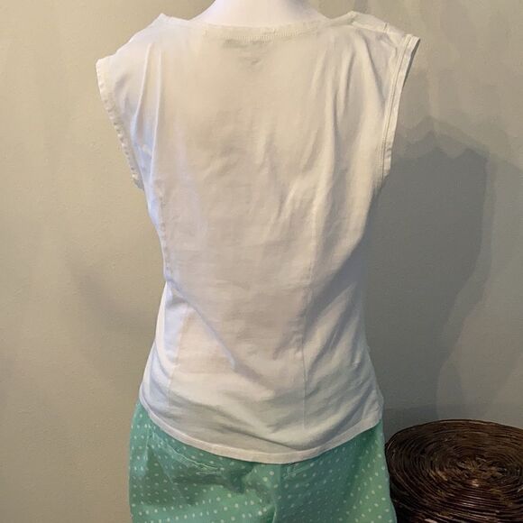 William Rast size medium white sleeveless lace up detail top one tiny spot EUC - Picture 6 of 13